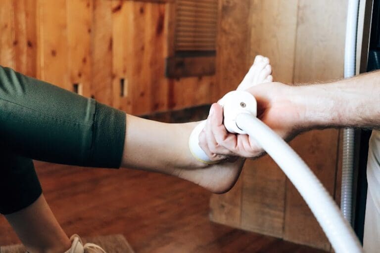 SoftWave Therapy Being Used On Ankle Pain